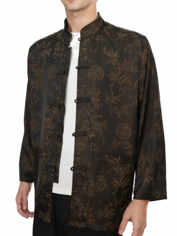 Bamboo Leaf Casual Tang suit Chinese Tai chi Kung Fu long sleeve shirt